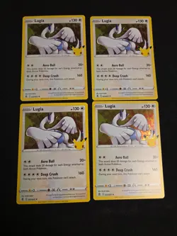Pokemon: LUGIA Holo Rare 022/025 CELEBRATIONS 25TH ANNIVERSARY 22/25 x4 - Image 1