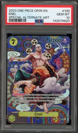 One Piece CCG Enel Special Alternate Art OP05-100 PSA 10 Gem Mint - Image 1