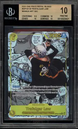 One Piece CCG Trafalgar Law Royal Blood Manga Alternate Art OP10-119 BGS 10 - Image 1