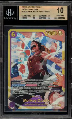 One Piece CCG Monkey.D.Luffy 25th Coll. SEC EB03-061 BGS 10 Pristine - Image 1