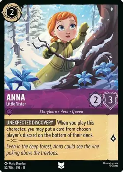 Anna - Little Sister 52/204 COLD FOIL Winterspell Disney Lorcana - Image 1