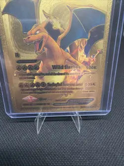 Pokemon Charizard V Gold Foil Fan Art Collector Card - 508 HP - Image 3