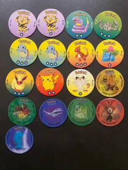 Vintage 1999 Pokemon Walkers / Nintendo Pogs Tazo's Card Coins Collection Bundle - Image 1