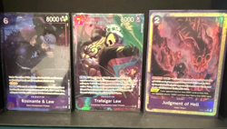 One Piece Law, Judgement of Hell, Reiju, King, Nami; Purple Lot 33cards Total - Image 1
