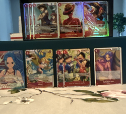 One Piece Luffy, Nami, Shanks, Vivi, Hibari; Red Card Lot 11 cards total - Image 1