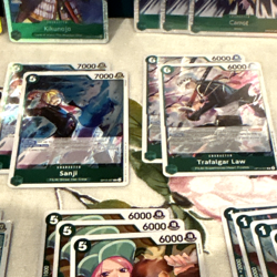 One Piece Sanji, Mihawk, Luffy, Perona, Law;Green Card Lot 1, 25 cards Total - Image 5