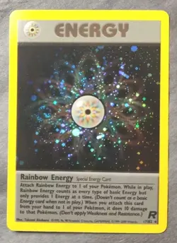 Pokemon Rare Holo Rainbow Energy Card, Team Rocket Set 17/82 (Unltd, English) - Image 1