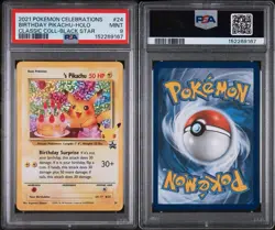 Pokemon Celebrations Classic Collection Birthday Pikachu #24 Holo Card PSA 9 - Image 3