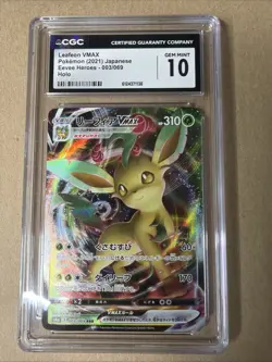 Leafeon VMAX 003/069 CGC 10 Eevee Heroes Eeveelution JP Graded Pokemon Card Slab - Image 1
