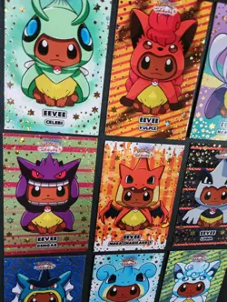Pokemon Let's Go Eevee Database Set Eevee Poncho GOLD HOLO SET 9 Cards Peru - Image 3