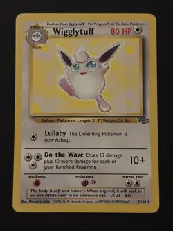 Pokemon Wigglytuff Jungle 32/64 Rare Unlimited Regular 80 HP English 1999 Card - Image 1