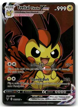 Yveltal Pikachu VCOS 005/055 Full Art Holo Pokemon Card - Image 1
