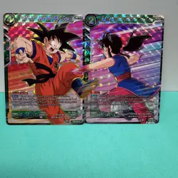 Dragon Ball Super Card Game Fateful Reunion Chi-Chi + Goku Foil Holo Rare Cards - Image 1