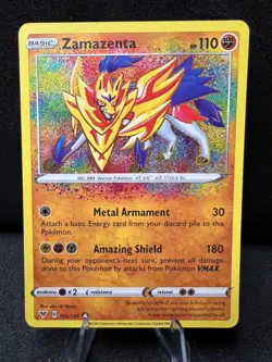 Zamazenta 102 Holo Amazing Rare 185 Vivid Voltage Pokemon 2020 - Image 1