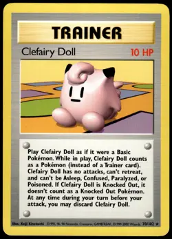 Clefairy Doll 70/102 Base Set Unlimited Rare LP Pokemon 1999 - Image 1