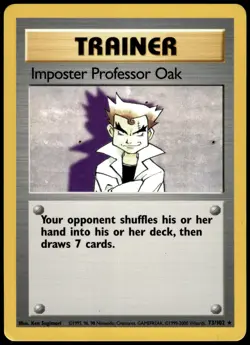 Imposter Professor Oak 73/102 Base Set Unlimited Rare LP Pokemon 1999 - Image 1