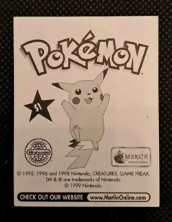 Pokemon Figurina MERLIN (1999) SERIE 1 PIKACHU HOLO # S1 - Image 2