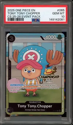 One Piece CCG Tony Tony.Chopper CS '25-26 Event Pk. P-065 PSA 10 Gem Mint - Image 1