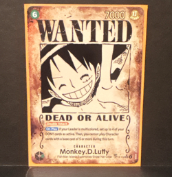 Namco One Piece CCG Carrying on His Will Monkey D. Luffy OP13-118 Wanted Poster - Image 1