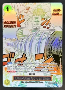 2026 One Piece Adventure on Kami's Island Gum-Gum Golden Rifle Alt Art #OP15-116 - Image 1