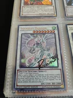 Yugioh Stardust Dragon DUPO-EN103 Ultra Rare Limited Ruxin signature! - Image 1