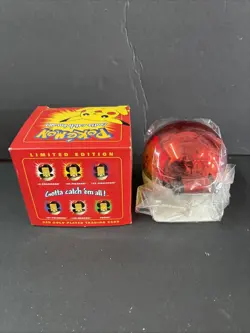 Pokemon Pikachu 24K Gold Card Sealed Ball Pokemon The Movie 2000 Burger King Red - Image 2