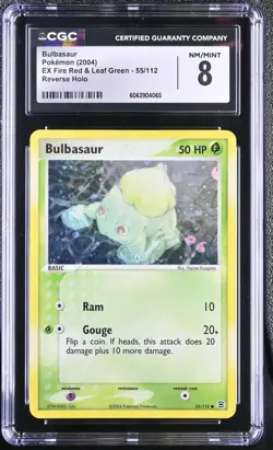 CGC 8 Bulbasaur EX Fire Red & Leaf Green 55/112 Reverse Holo Pokemon Card - Image 1
