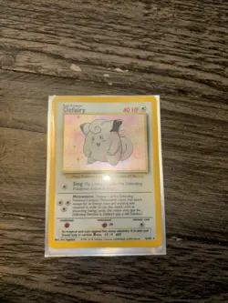 Pokemon TCG Clefairy Base Set Holo Unlimited Rare Card 5/102 NM Condition - Image 1