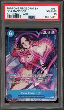 One Piece CCG Boa Hancock Alternate Art OP07-051 PSA 10 Gem Mint - Image 1