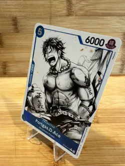 One Piece CCG Alt Art Portgas D. Ace Parallel Art Foil ST22-010 English - Image 3