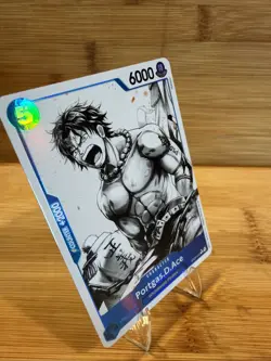 One Piece CCG Alt Art Portgas D. Ace Parallel Art Foil ST22-010 English - Image 4