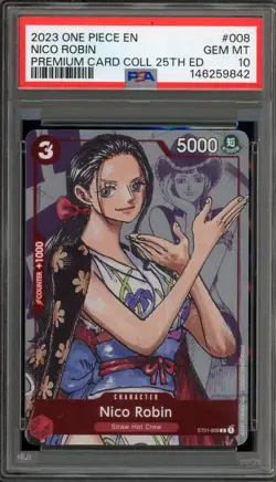 One Piece CCG Nico Robin Premium Card Coll. 25th Ed ST01-008 PSA 10 Gem Mint - Image 1
