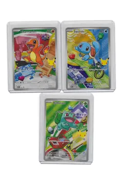 Pokemon First Partner 30th Anniversary Charmander Squirtle Bulbasaur 3 Card Lot - Image 1