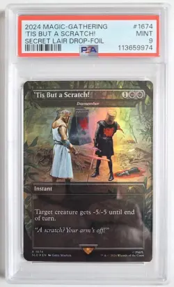 MTG Tis But a Scratch PSA 9 MINT Foil Monty Python Holy Grail SLD Card #1674 - Image 1