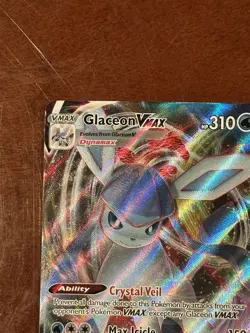 Pokemon Card Error Off Centered Glaceon VMAX Evolving Skies 041/203 Ultra Rare - Image 2