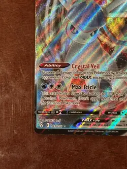 Pokemon Card Error Off Centered Glaceon VMAX Evolving Skies 041/203 Ultra Rare - Image 4