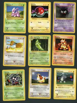 (9) Shadowless Pokemon Lot Common Cards Base Set NM - Image 1