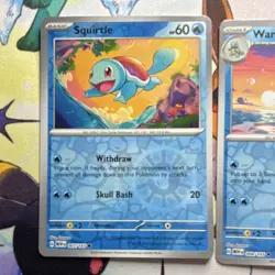 Pokemon Squirtle, Wartortle, Blastoise 3 Card Lot - Holo/Reverse-holo - Image 2