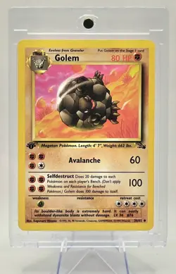 Pokemon TCG Golem 36/62 Fossil Set 1st Edition Uncommon Card - Image 1