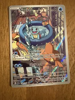Pokemon TCG Squirtle Stellar Crown Illustration Card 148/142 - Image 1
