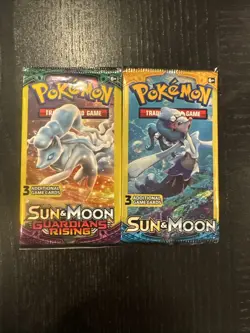 Pokemon Sun And moon And Guardians Raising 3 Card Booster Pack - Image 1