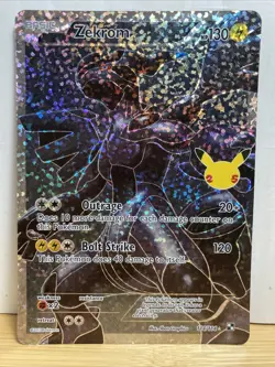 Pokemon Celebrations Promo Zekrom Full Art Foil Card Rare 114/114 - Image 1