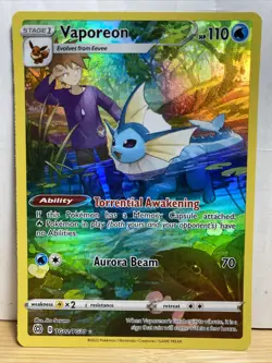 Pokemon Brilliant Stars Vaporeon Full Art Foil Card Rare Tg02/Tg30 - Image 1