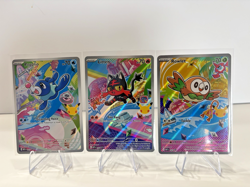 Pokemon Alola Starter Trio Rowlet Litten Popplio Promo Holo Card Lot NM - Image 1