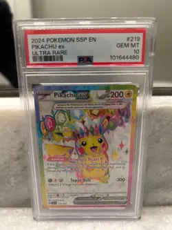 PSA 10 Pikachu ex 219/191 Surging Sparks Holo Full Art Special Rare Pokemon Card - Image 1