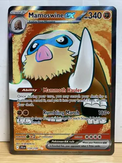 Pokemon Journey Together Mamoswine Ex Full Art Ultra Rare Foil Card 174/159 - Image 1
