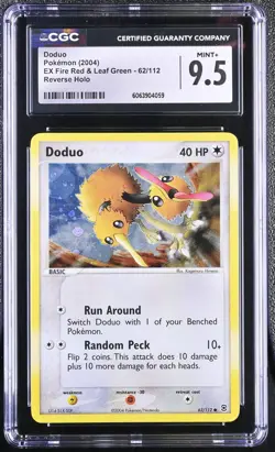 CGC 9.5 Doduo EX Fire Red & Leaf Green 62/112 Reverse Holo Pokemon Card - Image 1