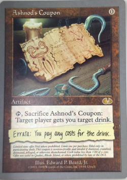MTG Ashnod's Coupon Unglued Trading Card Game Magic the Gathering - Image 1