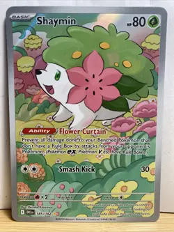 Pokemon Destined Rivals Shaymin Illustration Rare Card 185/182 - Image 1
