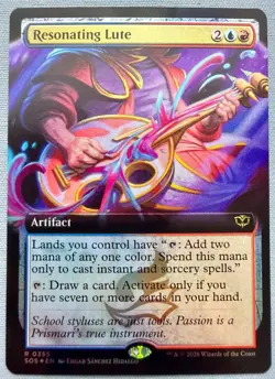 Resonating Lute (Extended Art) *FOIL* - MTG Secrets of Strixhaven SOS #355 NM - Image 1